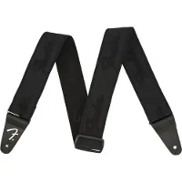 Fender WeighLess 2" Running Logo Gitarrem Svart / Svart