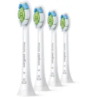 Philips Sonicare W HX6064 Optimal White - Extra tandborsthuvud - till tandborste - vit (paket om 4) - för Sonicare 2 Series Sonicare DiamondClean Smart HX9902 Sonicare ProtectiveClean 4100 6100