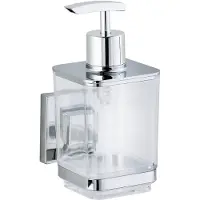 Wenko QUADRO tvåldispenser Vacuum-Loc rostfritt stål 340 ml