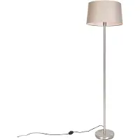 QAZQA Modern golvlampa stål med taupe-skärm 45 cm - Simplo