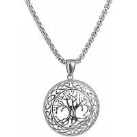 Northern Viking Jewelry NVJRS022 halsband Shiny Steel Tree of Life