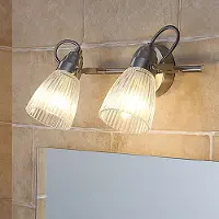 LINDBY Vägglampa Kara , dimbar, Aluminium / grå / zink, Badrum, Glas, Modern, Vägglampa, sänglampa, sänglampa vägg