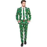 Opposuits Santaboss Kostym Röd Grön Storlek