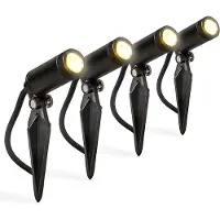 QAZQA Set med 4 svarta trädgårdsspotlights inkl LED IP68 - Garly