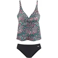 Venice beach Tankini turkos / röd / svart