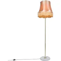 QAZQA Retro golvlampa mässing med mormorslampa guld 45 cm - Kaso