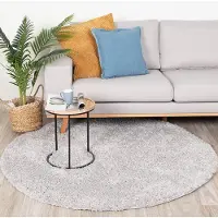 NATURL. Rund fluffig matta | Lofty ljusgrå hos Volero | Ø 200 cm | Polypropen | Enfärgad | Rund | Hög lugg