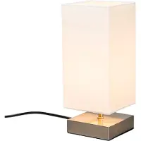 QAZQA Modern bordslampa vit med stål - Milo