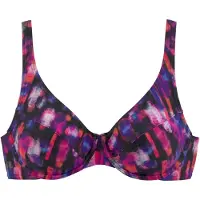 LASCANA Bikiniöverdel mörklila / rosa / svart