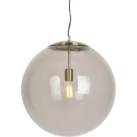 QAZQA Modern pendellampa mässing med rökglas 50 cm - Ball