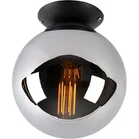 QAZQA Art Deco taklampa svart med rökglas - Pallon