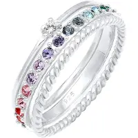 Elli Ring 'Rainbow' blandade färger / silver