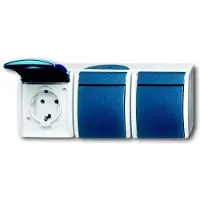 ABB 2CKA002084A0724 3x Skyddskontaktuttag IP44 Renvit (RAL 9010), Vit