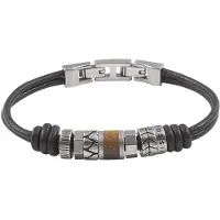 Fossil Armband mörkbrun / silver