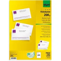 Sigel Visitkort DP939 - Glansigt vitt - 85 x 55 mm - 200 g/m² - 600 kort (60 ark x 10) visitkort
