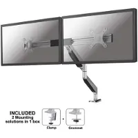 NeoMounts NM-D725DXSILVER Monitor bordsfäste 2 Skärm(ar) 25,4 cm (10) - 68,6 cm (27) Grå Roterbar, Svängbar, Tiltbar, Justerbar i höjd