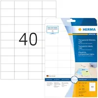 Herma Transparenta folieetiketter A4 | 52,5 x 29,7mm | 4684 | matt | 1.000st