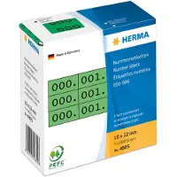 Herma - Svart, grön - 10 x 22 mm 3000 etikett (er) (1000 ark x 3) självhäftande nummeretiketter