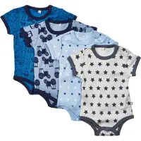 Pippi Baby Pippi Bodies k/ä - 4-pack - Blå/Ljusblå m. Mönster - - 74 - Body K/Ä