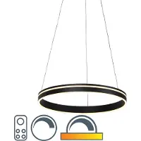 Paul Neuhaus Smart pendellampa Q-Vito, dimbar, Svart, Vardagsrum / matsal, Metall, Modern, Smarta hem pendellampa