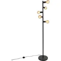 QAZQA Skandinavisk golvlampa svart 5-ljus - Facil Tube