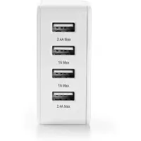 Nedis USB-laddningsstation, 4 USB-portar, 4.8A