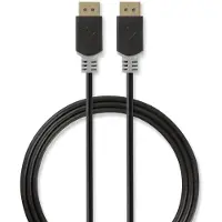 Nedis Displayport-kabel | DisplayPort Hane | DisplayPort Hane | 8K@60Hz | Guldplaterad | 3.00 m | Rund | PVC | Antracit | Låda