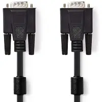 Nedis VGA-kabel | VGA Hane | VGA Hane | Nickelplaterad | Maximal upplösning: 1024x768 | 2.00 m | Rund | ABS | Svart | Låda