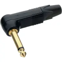Neutrik NP2RX-B Hörlursuttag 6.35 mm Kontakt hane vinklad Antal poler: 2 Mono Svart 1 st
