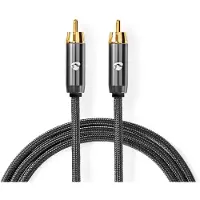 Nedis subwoofer Kabel | RCA Hane | RCA Hane | Guldplaterad | 3.00 m | Rund | 4.5 mm | Antracit / Grått Med Metall | Kartong med täckt fönster