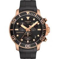 Tissot Seastar Serie Kvartsverk Vattentät Datumvisning Pandaurtavla Lyser i mörker Klocka Herrklockor Svart Stål Gummi T120.417.37.051.00 Regular Watch Box,Black Dial