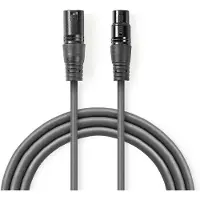 Nedis Balanserad ljudkabel | XLR 3-stifts hane | XLR 3-stifts hona | Nickelplaterad | 3.00 m | Rund | PVC | Mörkgrå | Kartonghylsa