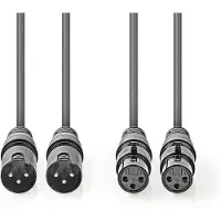 Nedis Coth15030gy50 Balanserad Ljudkabel 2x Xlr 3-pin M-2x Xlr 3-pin H Nickelpläterad 5 M