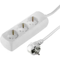 Hama 00108842, 3 AC-utgångar, 230 V, 3500 W, Vit, Plast, 5 m