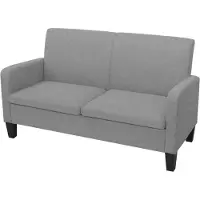 vidaXL 2-sits soffa - Ljusgrå - Tyg - 135 x 65 x 76 cm - Modern design - Mjuk komfort