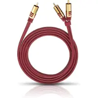 OEHLBACH 20562 RCA Audio Y-kabel [2x RCA-hane - 1x RCA-hane] 2.00 m Röd guldpläterad kontakt