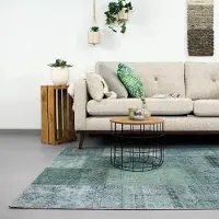 FRAAI Patchwork matta | Estate Patchwork blågrön hos Volero | 80x150 cm | Bomull | Lappteknik | Rektangulär | Plattvävd