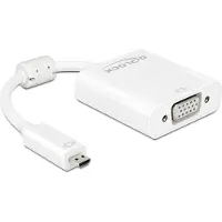 DeLOCK Adapter HDMI Micro-D male > VGA female with Audio - VGA-adapter - 19 pin micro HDMI Type D (hane) till HD-15 (VGA), mini-phone stereo 3.5 mm, Mikro-USB typ B (endast ström) (hona) - 17 cm - vit