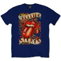 Ginza.se The Rolling Stones: Unisex T-Shirt/Tongue & Stars (Navy Blue) (Small)