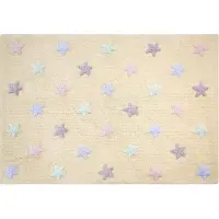 Lorena Canals Tricolor Star vanilj bomullsmatta 120x160 cm