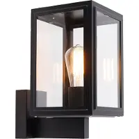 QAZQA Rustik vägglampa svart IP44 - Sutton Up