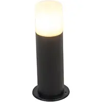 QAZQA Stående utomhuslampa svart med opalvit skärm 30 cm IP44 - Odense