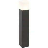 QAZQA Stående utomhuslampa svart med opalvit skärm 50 cm - Danmark