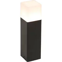 QAZQA Stående utomhuslampa svart med opalvit 30 cm - Danmark
