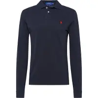 Ralph Lauren för män. 710681126037 Pikétröja med smal passform svart (L), Casual, Bomull, Lång ärm