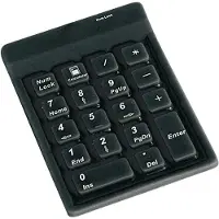 Keysonic ACK-118BK Numeriskt tangentbord USB Flexibel, infällbar sladd, Dammskydd, Stänkvattenskyddad Svart