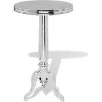 vidaXL Runt sidobord aluminium silver