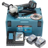 Makita DGA515RTJ DGA515RTJ Vinkelslip batteridriven 125 mm inkl. 2x batterier, inkl. laddare 18 V 5 Ah