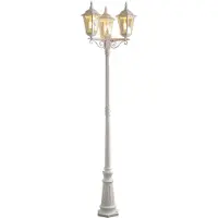 Konstsmide Lyktstolpe Firenze, 3 lampa, vit FIRENZE, dimbar, Vitt / opal, Glas, Lantlig / rustik