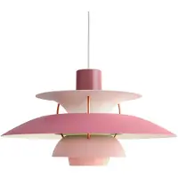 Louis Poulsen Taklampa , PH 5, dimbara, Rosa / ljusröd, Vardagsrum, Metall, Design